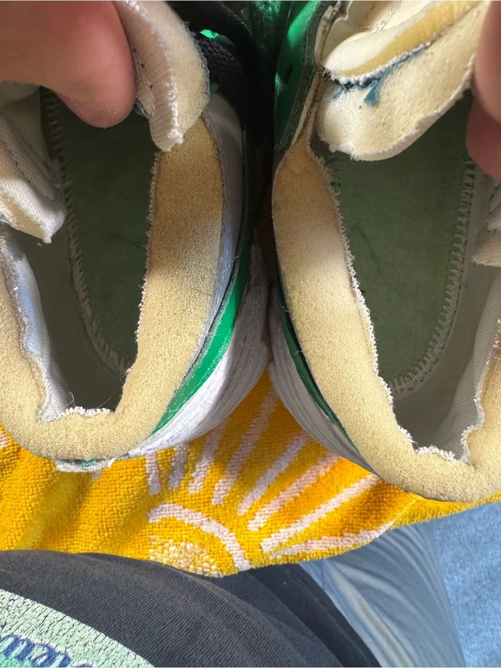 Nike Blazer Low Sacai Medium Gray Green White Sneakers Size 9 . NO INSOLES